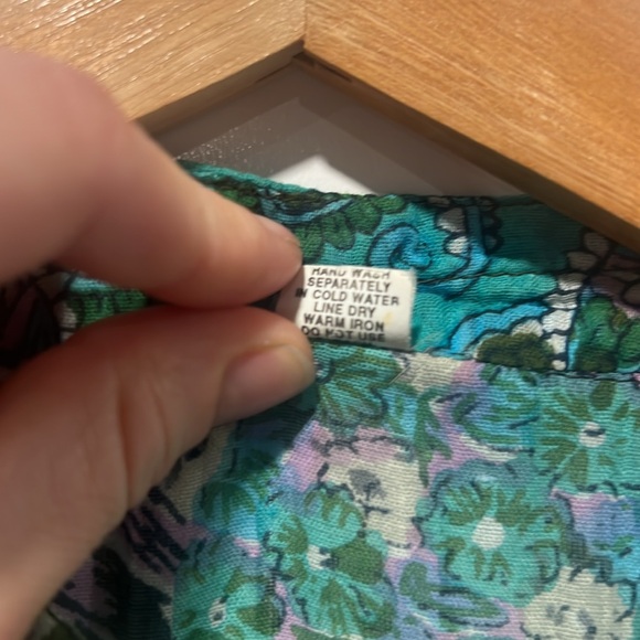 Boho Lightweight Cotton Blouse, Coconut Buttons, Made in Nepal, Size L - Picture 9 of 12